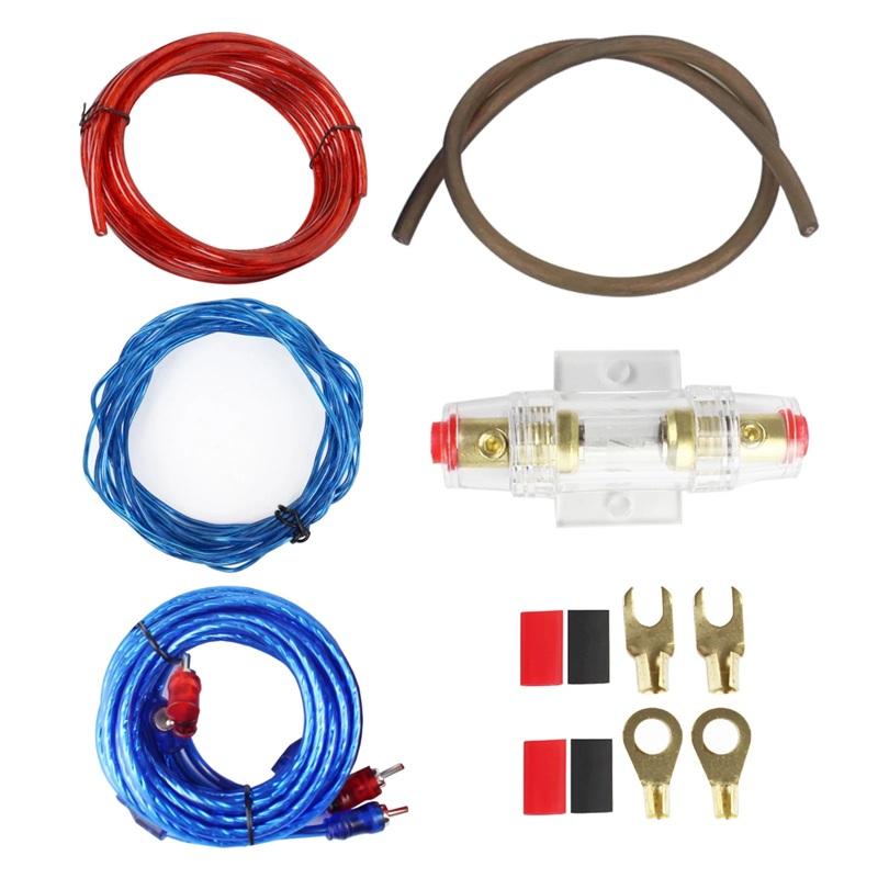 12 Gauge Audio Amplifier Install Kit Power Wiring & RCA Cables 12 Gauge Audio Amplifier Install Kit Power Wiring & RCA Cables